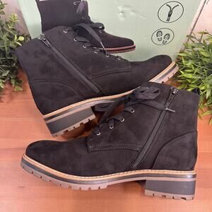 Kensie Women's Kasha Black Lace Up Boots Size 6